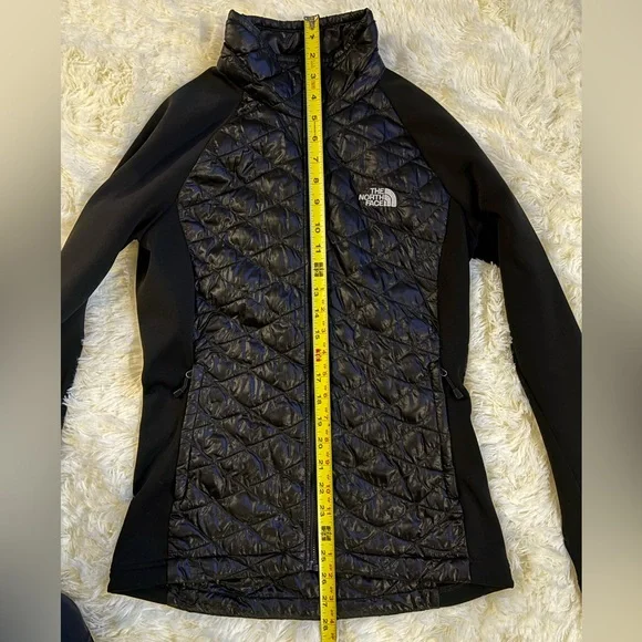 The North Face Quilted Hybrid Jacket Black Full Zip Stretch Sleeves - Picture 6 of 7